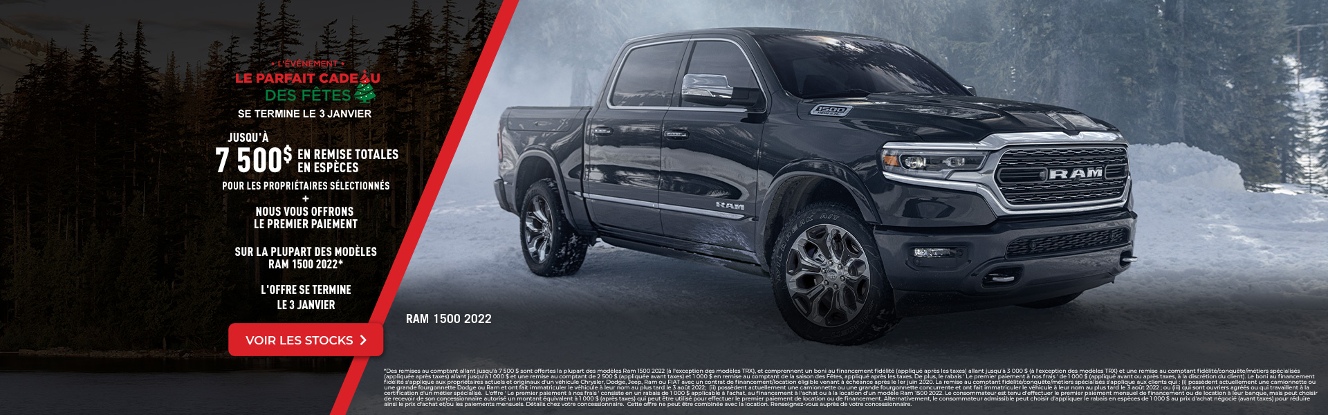 Bannière promotionnelle RAM 1500 2022